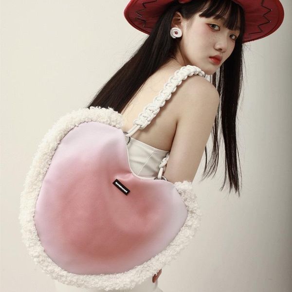 shoulder bags plush autumn winter models heart-shaped bag fashion tote women underarm punk high capacity
shoulder bags plush autumn winter models heart-shaped bag fashion tote women underarm punk high capacity
