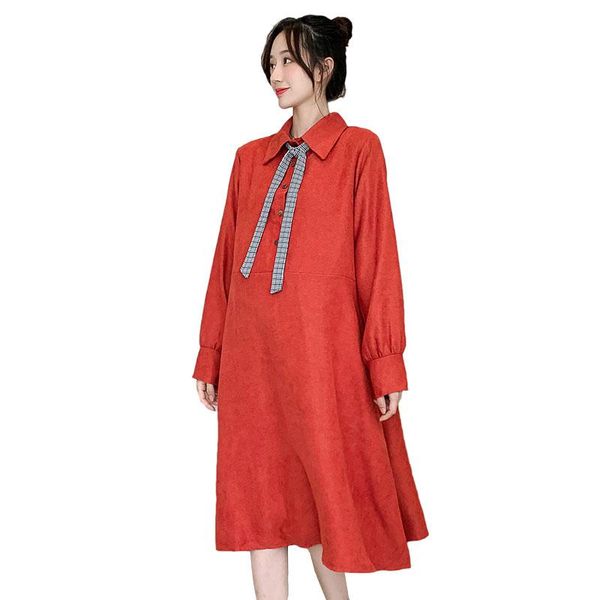 winter maternity corduroy dress red blue bow turn-down collar long sleeve pregnancy pregnant women year dresses, White
winter maternity corduroy dress red blue bow turn-down collar long sleeve pregnancy pregnant women year dresses, White
