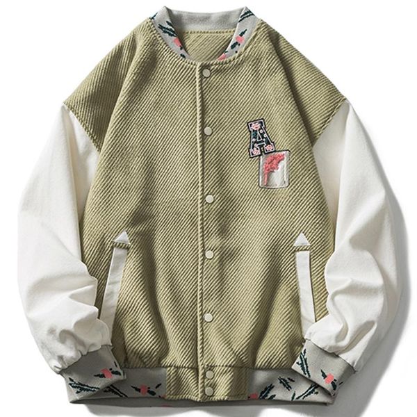 men's jackets harajuku hip hop corduroy patchwork bomber jacket coat men streetwear autumn embroidery baseball outwear, Black;brown
men's jackets harajuku hip hop corduroy patchwork bomber jacket coat men streetwear autumn embroidery baseball outwear, Black;brown