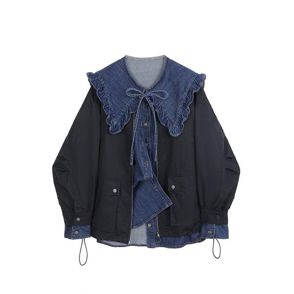 women's jackets college style fashion coat loose korean autumn sports casual + denim suit ins, Black;brown
women's jackets college style fashion coat loose korean autumn sports casual + denim suit ins, Black;brown