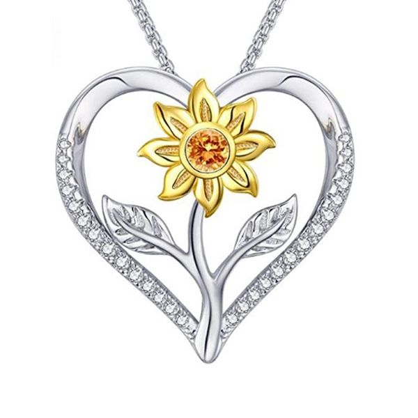 pendant necklaces creative sunflower necklace i love you memory hollow heart shape chain shiny reinstone crystal women gift 2021, Silver
pendant necklaces creative sunflower necklace i love you memory hollow heart shape chain shiny reinstone crystal women gift 2021, Silver