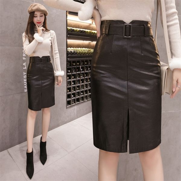 olome new pu leather ol elegant pencil midi skirts high waist black split sheath wrap skirts with belt female 210311
olome new pu leather ol elegant pencil midi skirts high waist black split sheath wrap skirts with belt female 210311
