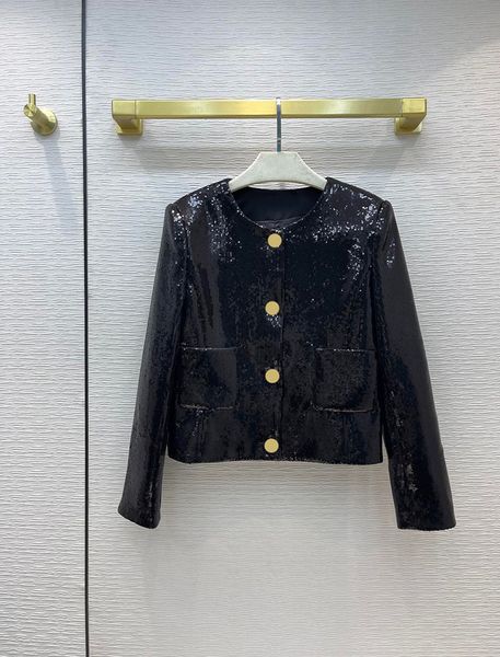 high-end famous brand womens clothing autumn and winter fashionable breasted padded shoulder straight sequin embroidery, Black
high-end famous brand womens clothing autumn and winter fashionable breasted padded shoulder straight sequin embroidery, Black