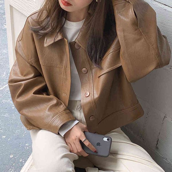 women's leather & faux autumn winter the women of the fake coat turn down single breasted ladies pu jacket korean style english 4bil, Black
women's leather & faux autumn winter the women of the fake coat turn down single breasted ladies pu jacket korean style english 4bil, Black
