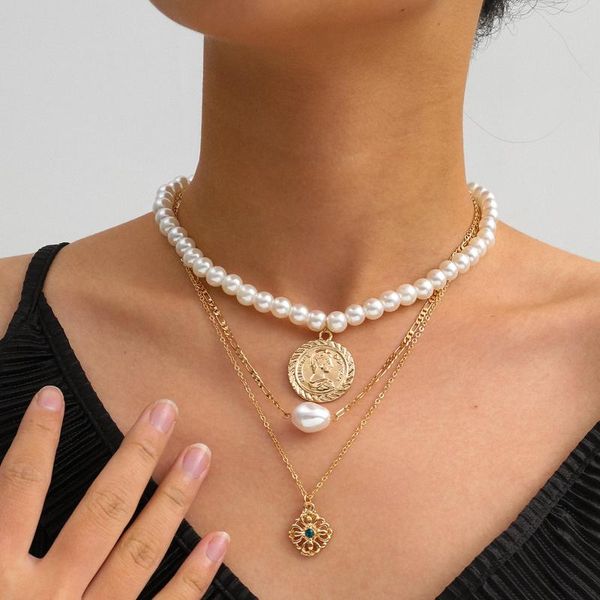 chains creative jewelry fashion simple multi-layer pearl necklace national style alloy, Silver
chains creative jewelry fashion simple multi-layer pearl necklace national style alloy, Silver