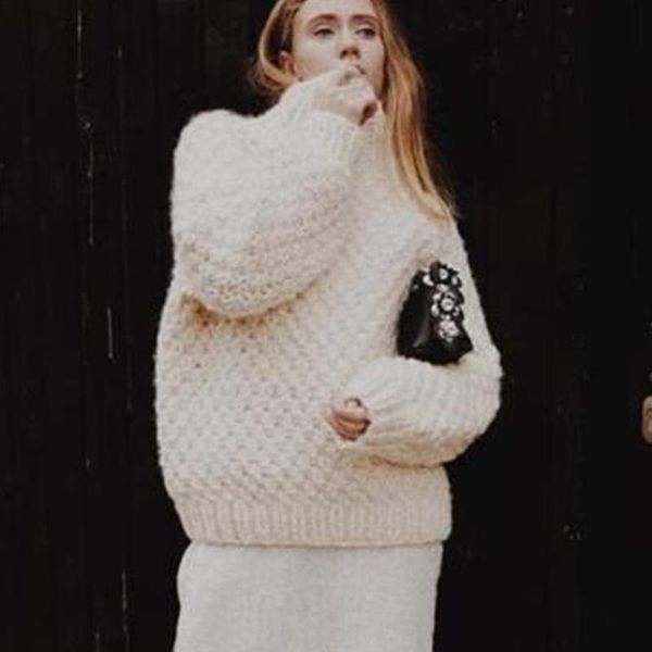 women's sweaters european and american hand-knitted loose pullover autumn winter thick turtleneck sweater women, White;black
women's sweaters european and american hand-knitted loose pullover autumn winter thick turtleneck sweater women, White;black