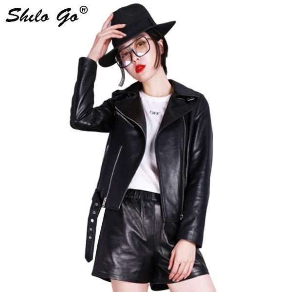women's jackets shilo go leather jacket womens spring fashion sheepskin genuine coat lapel collar double zipper casual locomotive, Black;brown
women's jackets shilo go leather jacket womens spring fashion sheepskin genuine coat lapel collar double zipper casual locomotive, Black;brown