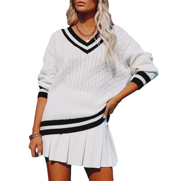 women's sweaters women autumn jumper knitted sweater pullovers winter korean loose splicing v-neck long-sleeve pullover top, White;black
women's sweaters women autumn jumper knitted sweater pullovers winter korean loose splicing v-neck long-sleeve pullover top, White;black