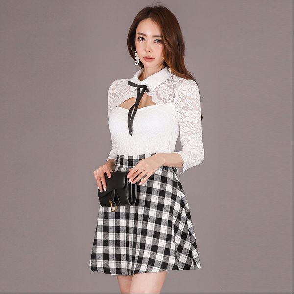 new arrival fashion korean spring mini women ol temperament sweet hollow perspective lace stitching bow a-line dress zvn5, White;black
new arrival fashion korean spring mini women ol temperament sweet hollow perspective lace stitching bow a-line dress zvn5, White;black