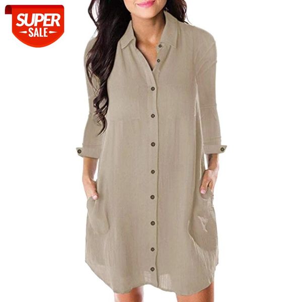 women loose solid dresses turn down casual ladies office shirt dresses button 2019 summer spring long sleeve vestidos #vm6m, Black;gray
women loose solid dresses turn down casual ladies office shirt dresses button 2019 summer spring long sleeve vestidos #vm6m, Black;gray