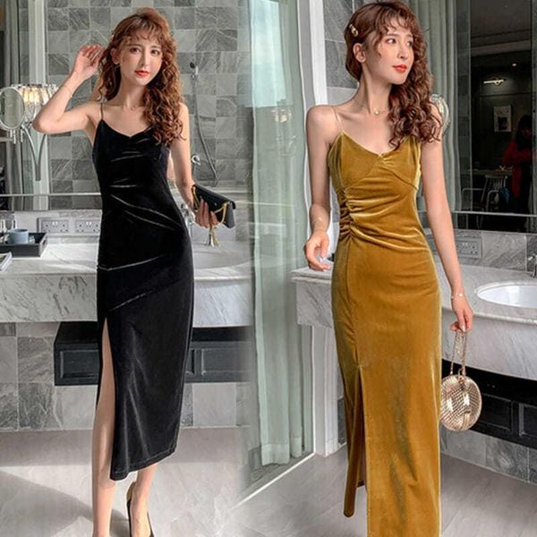 casual dresses spaghetti strap slim dress autumn women bandage bodycon sleeveless v-neck evening party long velvet, Black;gray
casual dresses spaghetti strap slim dress autumn women bandage bodycon sleeveless v-neck evening party long velvet, Black;gray