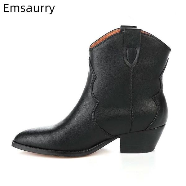 boots black genuine leather ankle women pointed toe med square heel autumn winter patchwork runway botas mujer
boots black genuine leather ankle women pointed toe med square heel autumn winter patchwork runway botas mujer