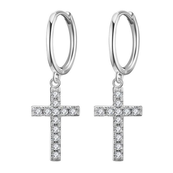 hoop & huggie real 925 sterling silver zircon cross earrings for women fashion female luxury jewelry girl student accessories, Golden;silver
hoop & huggie real 925 sterling silver zircon cross earrings for women fashion female luxury jewelry girl student accessories, Golden;silver