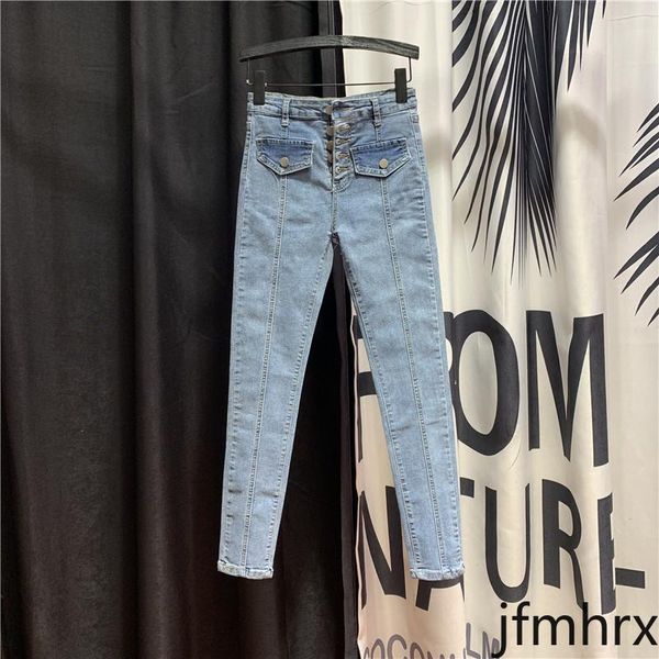 women's jeans 2021 spring autumn single breasted pull pleated fashion slim-fit pencil pants high waist ladies, Blue
women's jeans 2021 spring autumn single breasted pull pleated fashion slim-fit pencil pants high waist ladies, Blue