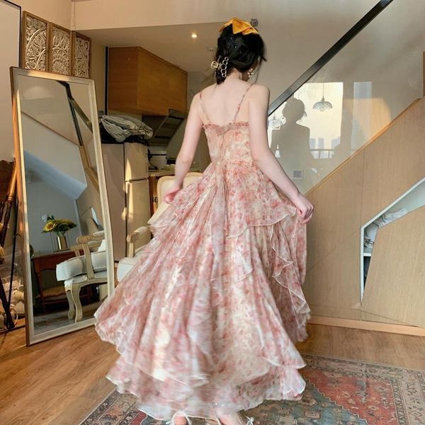 casual dresses elegant chiffon print dress women retro sweet fit chic spaghetti strap lace-up corset holiday beach summer 2021, Black;gray
casual dresses elegant chiffon print dress women retro sweet fit chic spaghetti strap lace-up corset holiday beach summer 2021, Black;gray