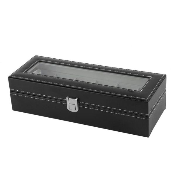 watch boxes & cases 3/6 grids leather box display case storage with metal lock organizer, Black;blue
watch boxes & cases 3/6 grids leather box display case storage with metal lock organizer, Black;blue