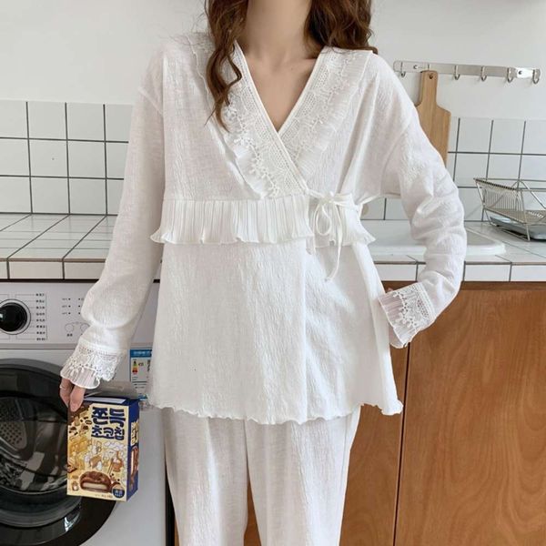 2570 delivery spring autumn cotton postpartum nursing clothes feeding large size pregnant women's pajamas, White
2570 delivery spring autumn cotton postpartum nursing clothes feeding large size pregnant women's pajamas, White
