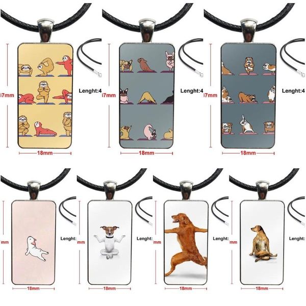 pendant necklaces for women cartoon funny yoga dog pug necklace with stainless steel plated glass cabochon choker long rectangle, Silver
pendant necklaces for women cartoon funny yoga dog pug necklace with stainless steel plated glass cabochon choker long rectangle, Silver