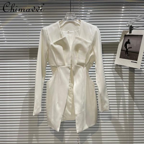 women's suits & blazers 2021 early autumn women fashion high street long sleeve waist-slimming business suit round collar tailored, White;black
women's suits & blazers 2021 early autumn women fashion high street long sleeve waist-slimming business suit round collar tailored, White;black