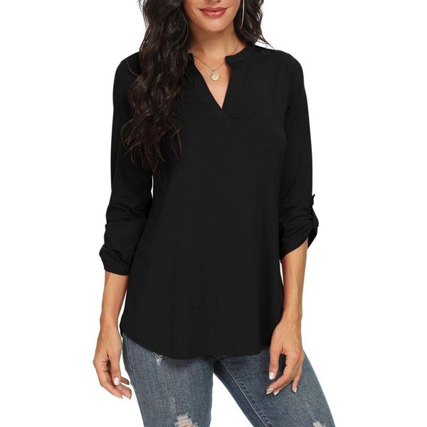 women's blouses & shirts elegant solid autumn spring leopard 2021 fashion casual 3/4 sleeve split blusas female v neck chemise, White
women's blouses & shirts elegant solid autumn spring leopard 2021 fashion casual 3/4 sleeve split blusas female v neck chemise, White