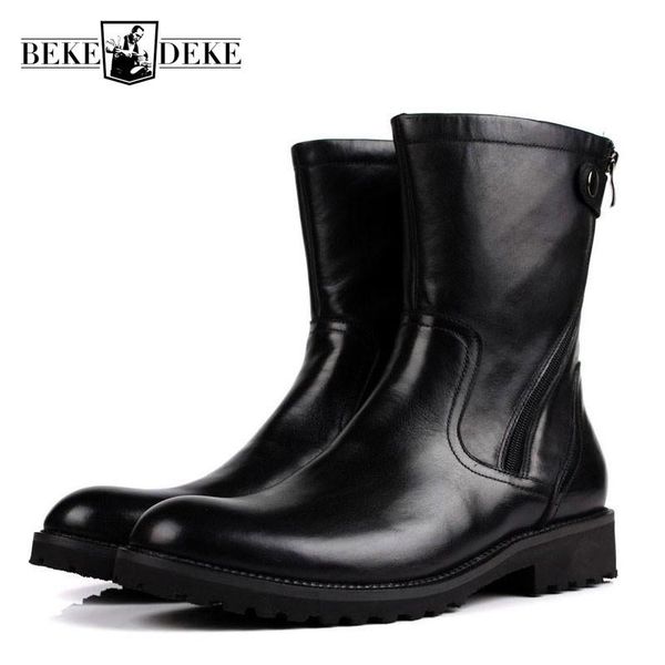 boots mens winter fur lining snow warm genuine leather mid-calf with buckle antiskid platform italian shoes male footwear, Black
boots mens winter fur lining snow warm genuine leather mid-calf with buckle antiskid platform italian shoes male footwear, Black