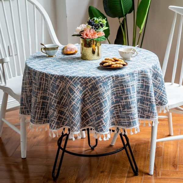 table cloth cotton and linen tablecloth, anti-crease anti-fading tassel round indoor outdoor dining cover
table cloth cotton and linen tablecloth, anti-crease anti-fading tassel round indoor outdoor dining cover