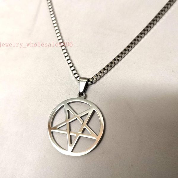pendant necklaces gnayy stainless steel pagan wicca inverted star pentagram necklace box chain 24 ''-32'' choose mens bo, Silver
pendant necklaces gnayy stainless steel pagan wicca inverted star pentagram necklace box chain 24 ''-32'' choose mens bo, Silver
