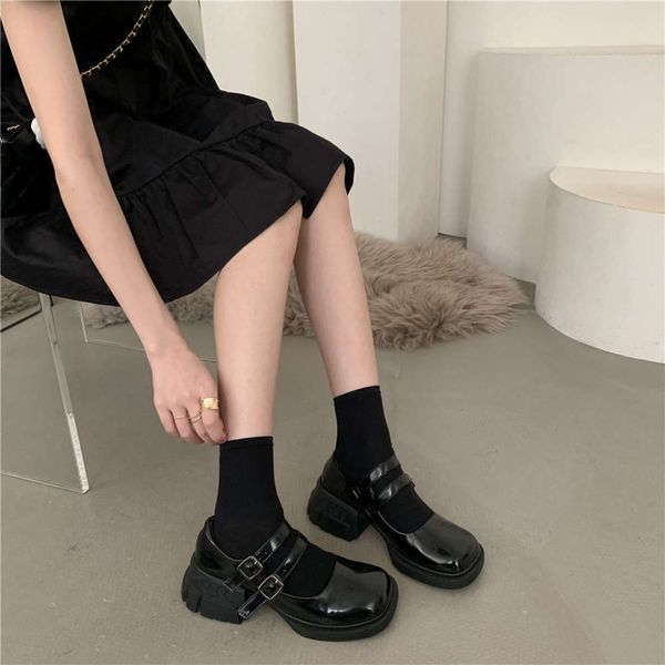 british style small leather sho women's hollow slope heels french single mary jane muller, Black
british style small leather sho women's hollow slope heels french single mary jane muller, Black