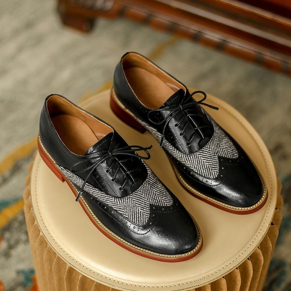 Oxfords 2021 New Women Dress Genuine Leather Bullock Brand Shoes for Women Brogues Leisure Vintage Women Custom Shoes, Black
Oxfords 2021 New Women Dress Genuine Leather Bullock Brand Shoes for Women Brogues Leisure Vintage Women Custom Shoes, Black