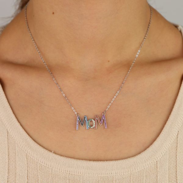 925 sterling silver mother's day jewelry charm hollow letter mom charm jewelry pave colorful rainbow cz simple pendant necklace q0531
925 sterling silver mother's day jewelry charm hollow letter mom charm jewelry pave colorful rainbow cz simple pendant necklace q0531