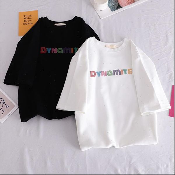 new dynamite harajuku t shirt boys t shirt ladies korean style o collar kpop t shirt women clothing shirts, White
new dynamite harajuku t shirt boys t shirt ladies korean style o collar kpop t shirt women clothing shirts, White
