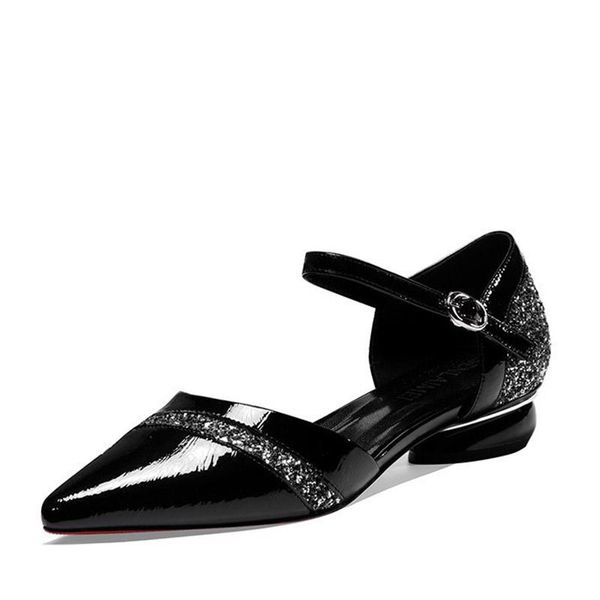 sandals 2022 summer shoes fashion patent leather dress glitter pointed toe women buckle strap low heels female high, Black
sandals 2022 summer shoes fashion patent leather dress glitter pointed toe women buckle strap low heels female high, Black