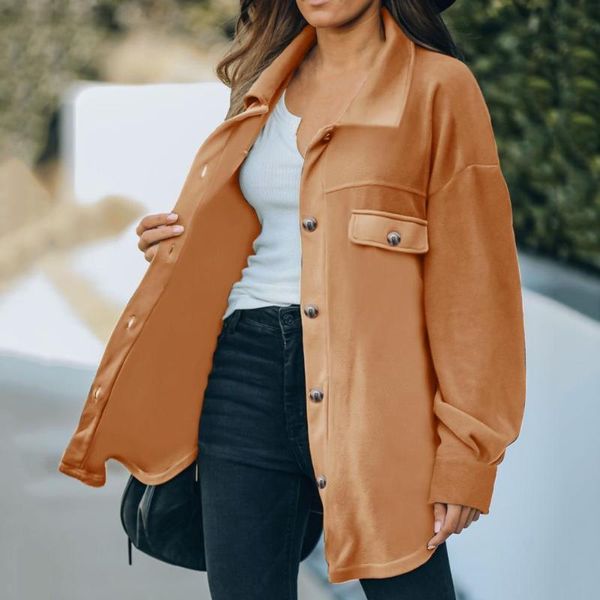 women's jackets trendy autumn jacket buttoned casual long sleeve turn-down collar shirts elegant female solid loose pockets coats, Black;brown
women's jackets trendy autumn jacket buttoned casual long sleeve turn-down collar shirts elegant female solid loose pockets coats, Black;brown