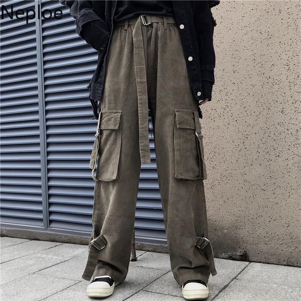 women's pants & capris neploe vintage large pockets cargo women harajuku high street long trousers sashes waist leisure wide leg 56072, Black;white
women's pants & capris neploe vintage large pockets cargo women harajuku high street long trousers sashes waist leisure wide leg 56072, Black;white