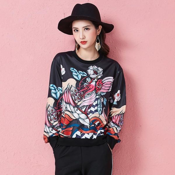 spring autumn women sweatshirts streetwear print black polyester o-neck pullovers full sleeve casual sweatshirts
spring autumn women sweatshirts streetwear print black polyester o-neck pullovers full sleeve casual sweatshirts