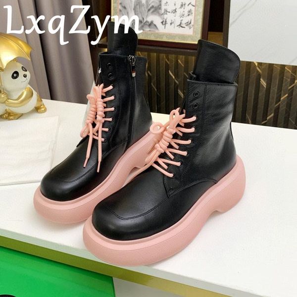 boots autumn lace up women mixed color mid colf thick sole motorcycle winter leathre side zip, Black
boots autumn lace up women mixed color mid colf thick sole motorcycle winter leathre side zip, Black