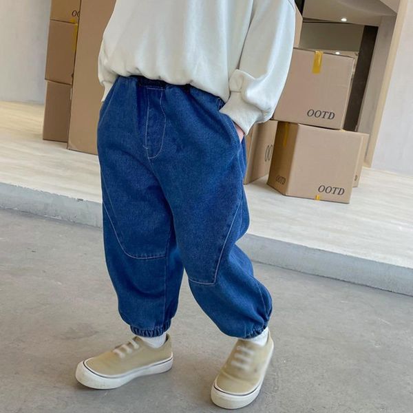 jeans children's boys cotton denim pants fashion casual elastic waist loose trousers all-match straight long, Blue
jeans children's boys cotton denim pants fashion casual elastic waist loose trousers all-match straight long, Blue