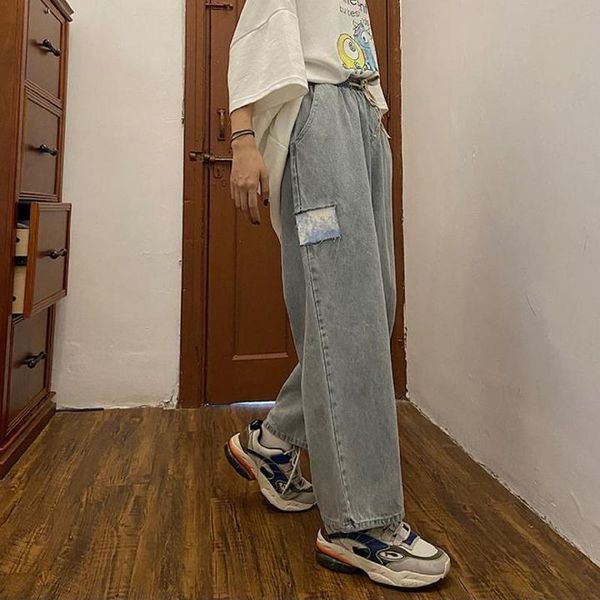 women's jeans women elastic waist patchwork all-match loose female ulzzang teens straight college ins casual daily denim trousers sprin, Blue
women's jeans women elastic waist patchwork all-match loose female ulzzang teens straight college ins casual daily denim trousers sprin, Blue