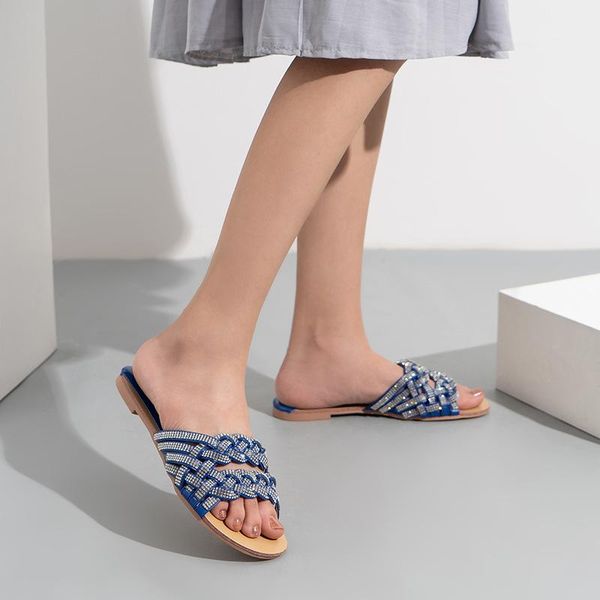 slippers beach women 2021 summer flash diamond fashion sandals and casual flat bottom women's, Black 
slippers beach women 2021 summer flash diamond fashion sandals and casual flat bottom women's, Black