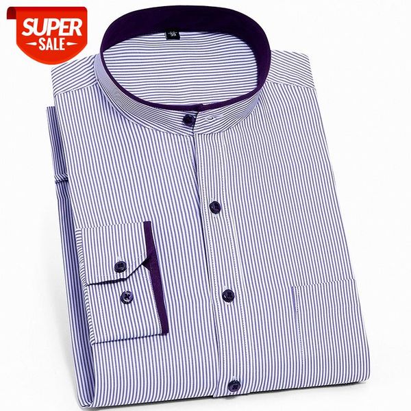 men vertical striped shirts business madarin collar long sleeved mens casual regular fit non-iron front pocket dress shirt male #zm7m, White;black
men vertical striped shirts business madarin collar long sleeved mens casual regular fit non-iron front pocket dress shirt male #zm7m, White;black