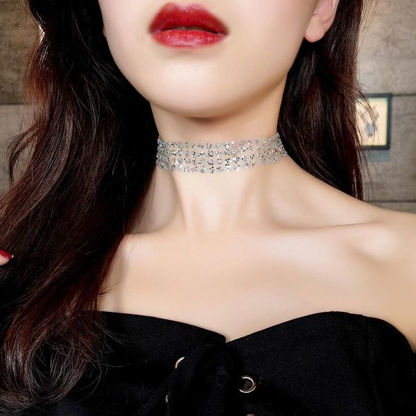 chokers fashion brand women jewelry les ne collars shiny sequins invisible clavicle chain girls bar punk gothic choker, Golden;silver
chokers fashion brand women jewelry les ne collars shiny sequins invisible clavicle chain girls bar punk gothic choker, Golden;silver