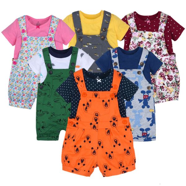 piece 2021 two children's suit summer short sve t-shirt with suspender shorts, White
piece 2021 two children's suit summer short sve t-shirt with suspender shorts, White