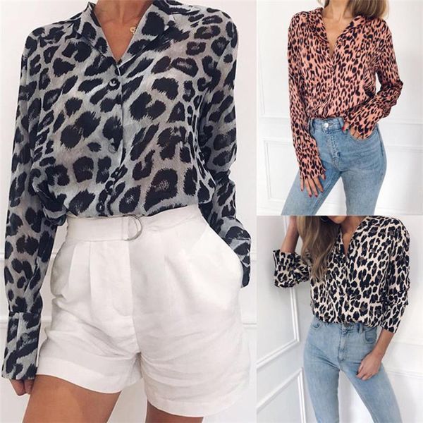 women's blouses & shirts 2021 style fashion women v-neck button long sleeve leopard print ladies loose chiffon blouse shirt, White
women's blouses & shirts 2021 style fashion women v-neck button long sleeve leopard print ladies loose chiffon blouse shirt, White