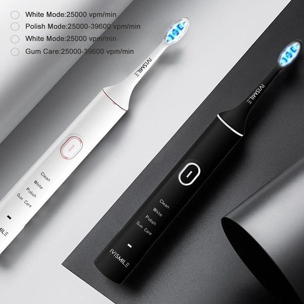 smart electric toothbrush with 6x blue light led stain removal and whitening four selectable modes white black
smart electric toothbrush with 6x blue light led stain removal and whitening four selectable modes white black