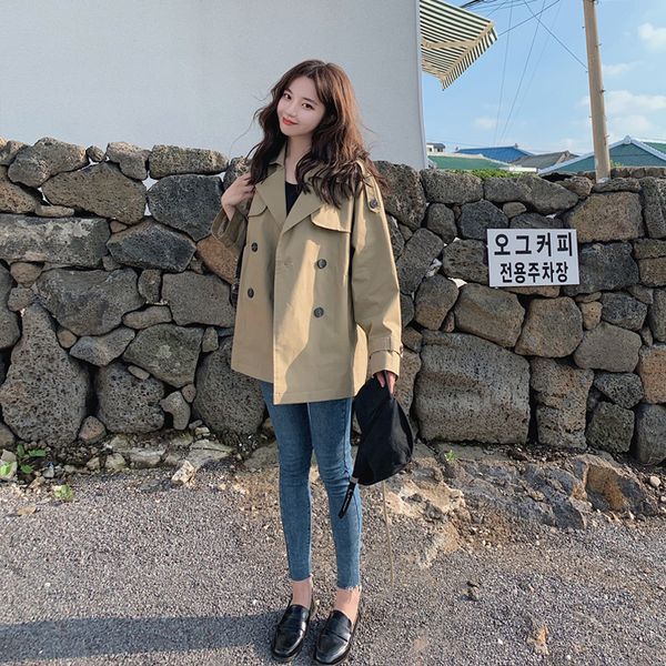 2021 new autumn women turn down collar short trench coat casual double breasted belt female khaki outwear ol loose k9ky, Tan;black
2021 new autumn women turn down collar short trench coat casual double breasted belt female khaki outwear ol loose k9ky, Tan;black