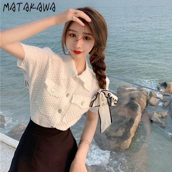 women's blouses & shirts matakawa korean fashion white women shirt 2021 summer lapel woman short sleeve slim blusas crop camisas mujer
women's blouses & shirts matakawa korean fashion white women shirt 2021 summer lapel woman short sleeve slim blusas crop camisas mujer