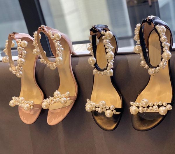 dress shoes fashion women's round toe thin heels string bead decoration design sandals genuine leather, Black
dress shoes fashion women's round toe thin heels string bead decoration design sandals genuine leather, Black