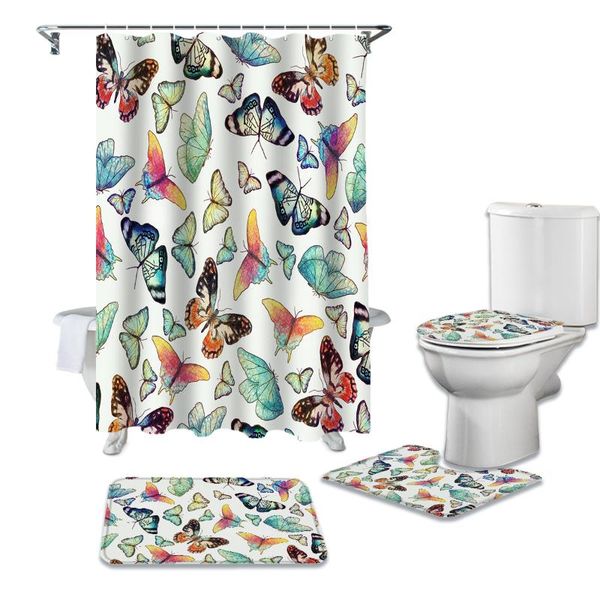 colorful butterfly shower curtain set for bathroom bath mat rug carpet for toilet lid cover bathtub home decor gift
colorful butterfly shower curtain set for bathroom bath mat rug carpet for toilet lid cover bathtub home decor gift