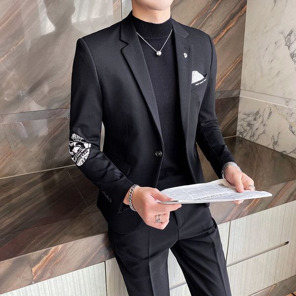 winter suit male black printing blazers british style men's wedding business blazer dressed in casual jacket 0k2t, White;black
winter suit male black printing blazers british style men's wedding business blazer dressed in casual jacket 0k2t, White;black