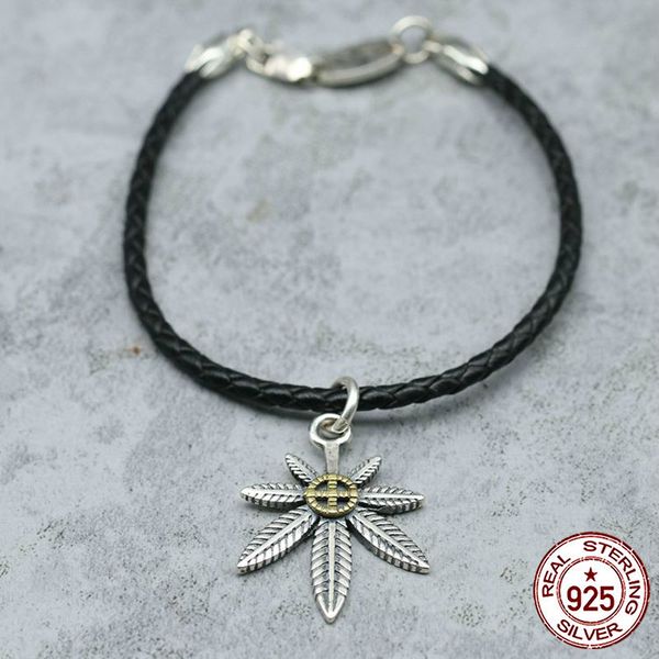 100% s925 sterling silver leather rope bracelet personalized fashion classic jewelry punk style maple leaf shape 2019 new hot, Golden;silver
100% s925 sterling silver leather rope bracelet personalized fashion classic jewelry punk style maple leaf shape 2019 new hot, Golden;silver